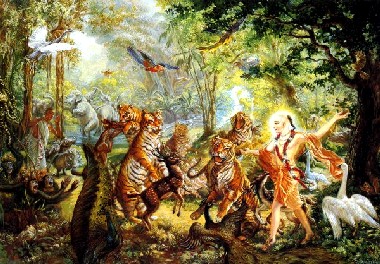 Senhor Chaitanya faz todos animais cantarem e dan�arem Hare Krishna