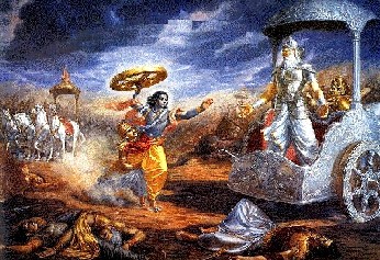 Krishna quebra Sua palavra e ataca o av� Bhisma...